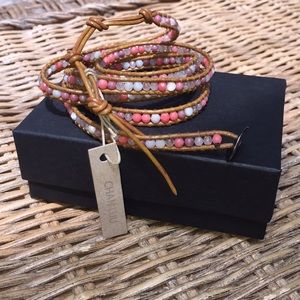 NWT Chan Luu Natural Stone And Leather Bracelet